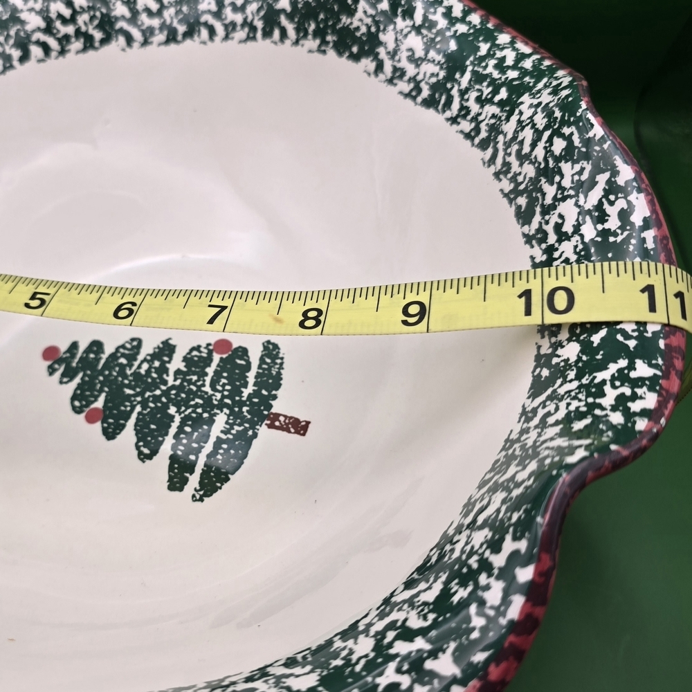 Furio Christmas Tree Compote Bowl Pedestal Ruffle Centerpiece 1997 Italy - Picture 7 of 7